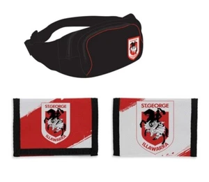 SET OF 2 ST GEORGE DRAGONS NRL WAIST BAG BUMBAG & NYLON UNISEX SPORTS WALLET - Bild 1 von 3