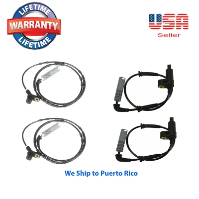 4 ABS Speed sensor Rear Front L & R Fit: BMW 330i 323CI 323I 325CI 325I 328CI M3 - Image 1 of 4