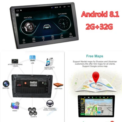 RAM 2GB+32GB Universal Android 8.1 Wifi Touch Screen Car FM GPS Playe Multimedia - Image 1 of 4