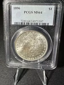 Dólar Morgan de plata 1896 P $1 graduación profesional MS64 ¿subgradado? ¡¡¡LO ÚLTIMO!!! WOW!! - Imagen 1 de 6