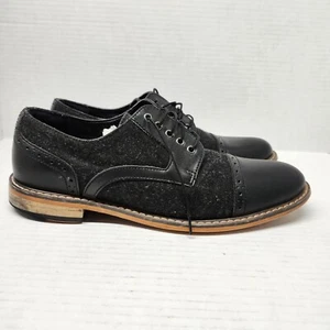 Bar III Parker Black Cap-Toe Leather + Wool Men’s Derby Dress Shoes Size 8 - Bild 1 von 8