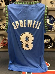 Latrell Sprewell Signed Blue Minnesota Timberwolves Jersey Autographed Steiner - Picture 1 of 3