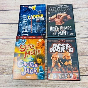 Lot of 4! WWE DVD's! Brock Lesnar, Ladder Match, ROH, Steve Austin, Cactus Jack - Imagen 1 de 7