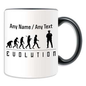 Personalised Gift Police Mug Money Box Cup Evolution Design Policeman Hat Cap - Picture 1 of 21