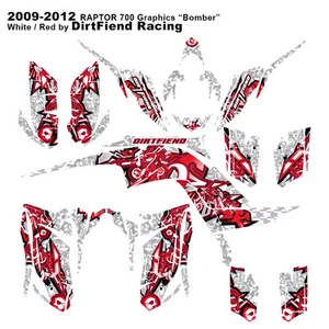Raptor 700 Graphics 09-12 DFR “Bomber” White Red Full Wrap Yamaha Raptor700 ATV - Picture 1 of 1