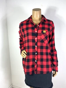 Simply Southern Buffalo Check Plaid Shirt Size L Button Front Long Roll Tab Slee - Picture 1 of 13