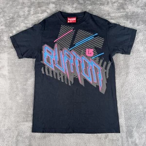 Burton S Graphic Tee Black Retro Neon 80s Style Shirt Snowboard Skate Retro - Picture 1 of 7
