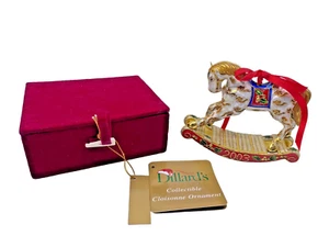 Dillards Christmas Cloisonne Ornament Rocking Horse Intricate Rare Trimsetter - Picture 1 of 9