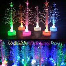 Mini LED Christmas Tree Night Light Color Changing Fiber Optical USB Light R1U6