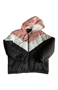 Women’s Jackets Size M Ambiance outerwear Chevron Puffer Jacket Block Color - Picture 1 of 6