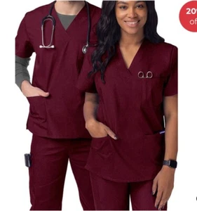 Sivvan Men Woman V-Neck 3 Pocket Scrub Set Stylish Comfortable & Roomy Fit XL - Picture 1 of 5
