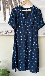 JIGSAW Printed A Like Flutter Sleeve V Bust Dress Size 10 - Picture 1 of 5