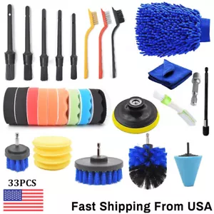 Car Detailing Cleaning Brushes Kit 33Pcs Car Interior Washing Engine Wheel Clean - Picture 1 of 12