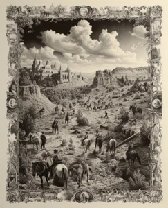 Eclectic 8x10 Line Art Prints Manuscript-Inspired Diverse Themes  72833592 - Picture 1 of 1