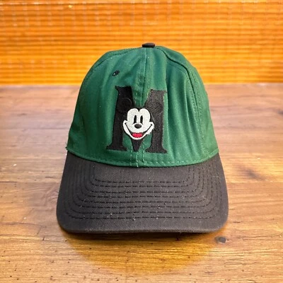 Vintage Micky Mouse Hat Adult Green Baseball Cap Disney Store USA Made Snapback - Image 1 of 4