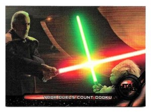 2018 Topps Star Wars Galactic Files Galactic Moments GM-7 Yoda Duels Count Dooku