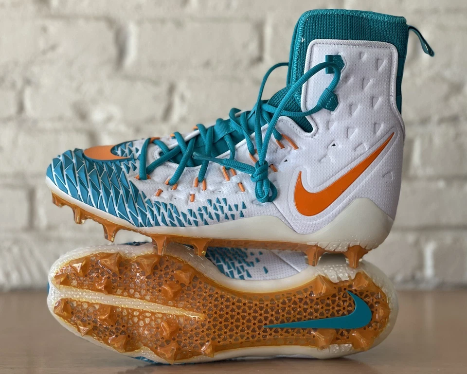 Nike Force Savage Elite Men Size 12.5 Football Cleats Miami Dolphins AJ6603-104 - Image 1 of 4