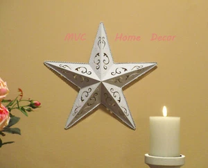 12" White Barn Star Embossed with Cut-Outs & Twist Edging - Picture 1 of 3