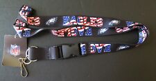 FOUR (4) PATRIOTIC, PHILADELPHIA EAGLES, DOUBLE SIDED, POLYESTER LANYARDS