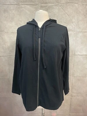 Style&co. Sudadera con Capucha Mujer Negra Algodón Manga Larga Bolsillos Cremallera Completa Talla Mediana Foto 1 de 4