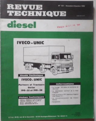 revue technique DIESEL n° 124 camion IVECO-UNIC porteurs et tracteurs 190  - Photo 1/3