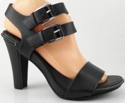 $130 LUXURY REBEL CHANTAL Black Designer Buckled Open Toe Sandals 6 EUR 36.5 - Image 1 of 4