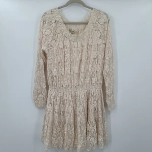 Nuevo sin etiquetas Vestido Free People Encaje Gasa Manga Larga Talla Pequeña - Imagen 1 de 8