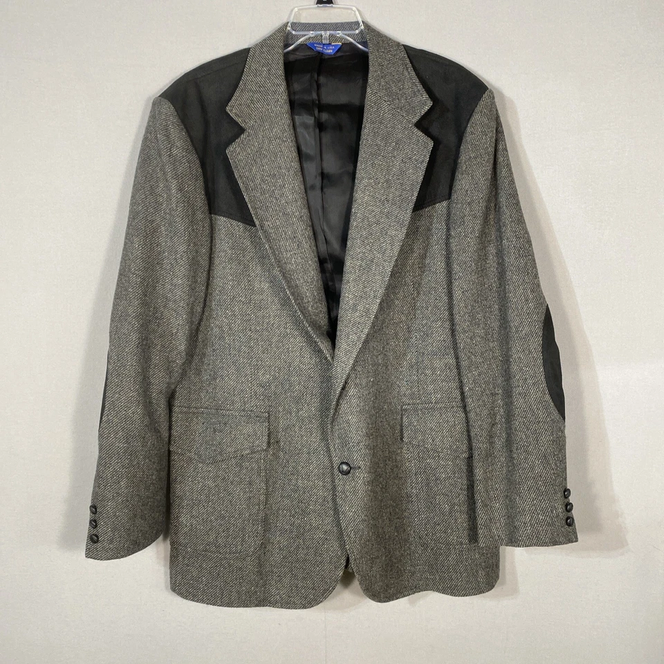 Vintage Pendleton Blazer 100% Virgin Wool USA Western Elbow Patch Men’s 46 Long - Image 1 of 4