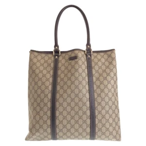 GUCCI 223668 Tote Bag Shoulder Bag Brown Beige GoldHardware GG Supreme Canvas - Picture 1 of 10