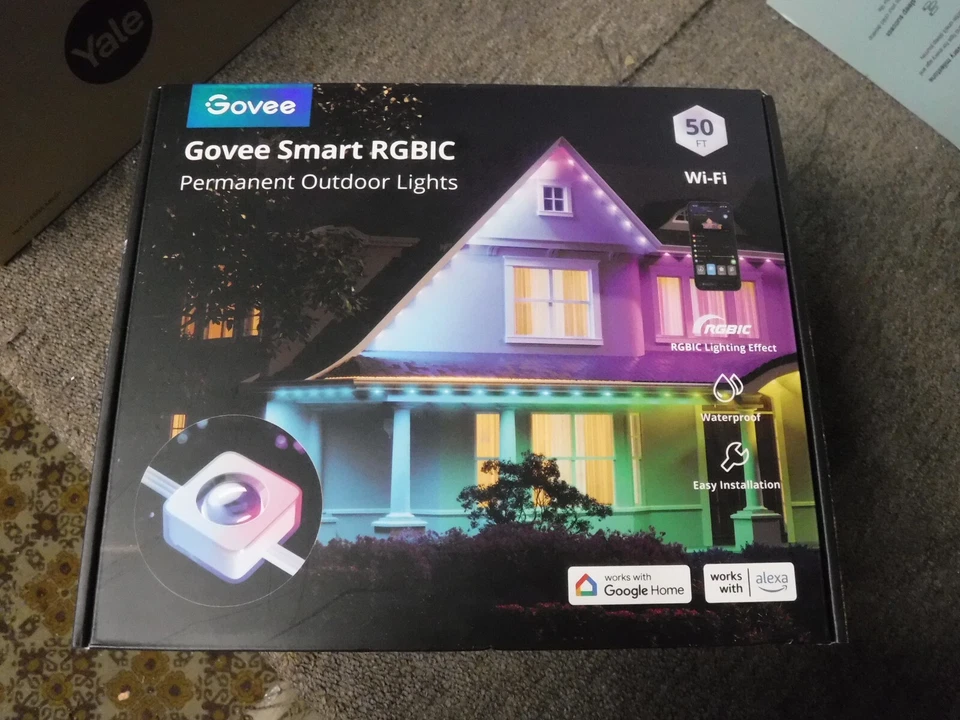 Govee Smart RGBIC 50ft Wi-Fi Permanent Outdoor LED Strip Lights (H801BAD1)