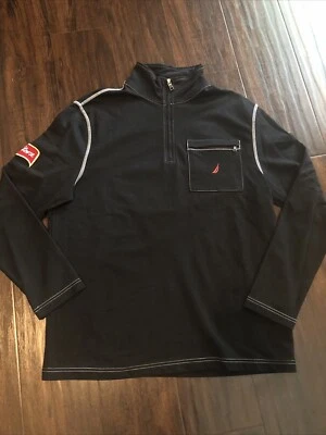 Chaqueta Camisa Nautica Media Cremallera Unisex M Nueva Negra Foto 1 de 4