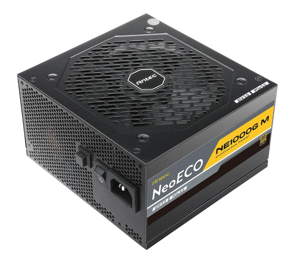 Antec NE 1000w 80+ Gold, Fully-Modular, ATX 3.0, PCI-E 5.0, 140mm Silent Fan, Ja - Image 1 of 1