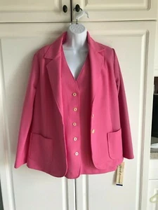 Nuevo Conjunto Blazer/Camisa Alfred Dunner Talla 16 Rosa Mujer - Imagen 1 de 12