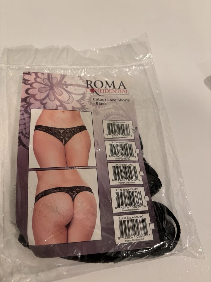 roma confidential Cutout Lace Thong Black Size S - Image 1 of 1