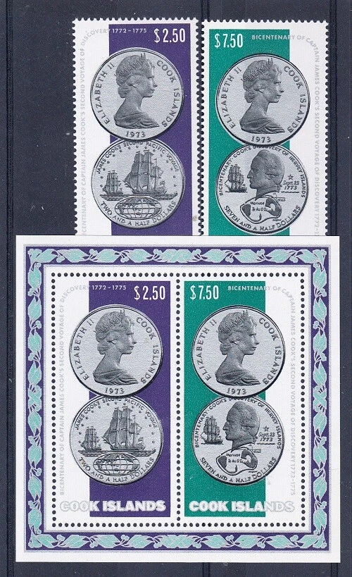 Cook Islands Scott 406-407,407a Mint NH (Catalog Value $73.00) - Image 1 of 1