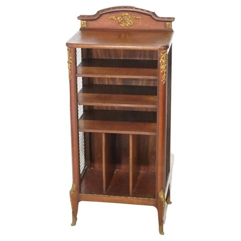 Antique French Kingwood & Satinwood Music Cabinet with Ormolu Mounts circa 1920 Cover
