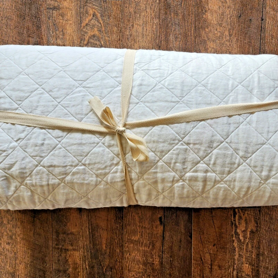 Edredón Pottery Barn Belga Lino Diamante Reina Completo Nuevo Gris Suave NUEVO Foto 1 de 4