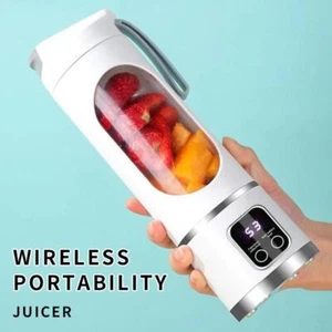 USB Rechargeable Portable Juicer 8 Blade 3 Speed Dual Cover High Power Ice Crush - Picture 1 of 16