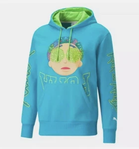Puma Rick And Morty Baby Blue Basketball Pullover Hoodie Size S, M, L SOLD OUT! - Picture 1 of 4