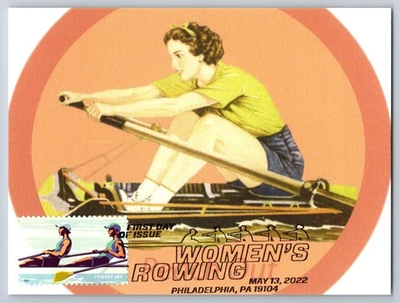 #5696 Women's Rowing FDC Maxi Card w/Pictorial Cancel - Image 1 of 2