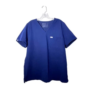 Blusa Médica Estampada Figs XL Azul Marino Manga Corta Cuello en V Enfermera - Imagen 1 de 7