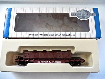 HO Bachmann 18927 Silver Series Western Maryland FLATCAR with Load  Low Shipping - Image 1 of 4