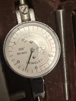 Interapid 310-B20 Dial Test Indicator 0.0005" w/Case & Holder Brown - Image 1 of 3
