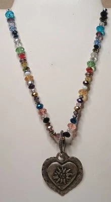 Collar de cristal con cuentas de vidrio faceta multicolor largo palanca única o múltiple hebra Foto 1 de 4