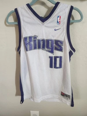 萨克拉门托国王队迈克·比比 NBA 球衣 #10 青年 L 锐步复古白色篮球 — 第 1/4 张图片