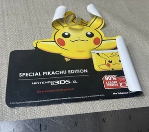 Nintendo 3ds XL Special Pikachu Edition Store Display Cling Sticker Pokemon - Picture 1 of 3