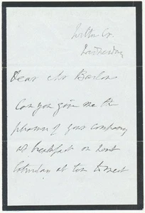 Henry HALLAM / Nota autógrafa firmada - Imagen 1 de 2