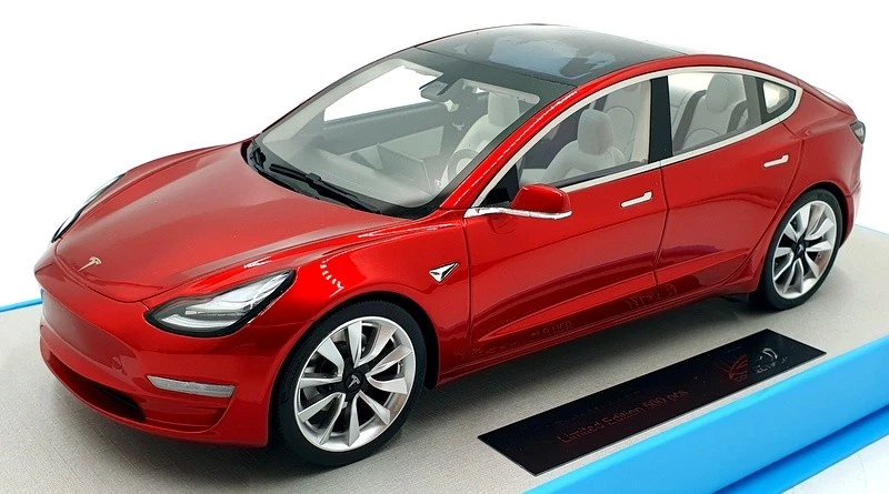 LS Collectibles 1/18 Scale Resin LS074A - Tesla Model 3 - Red - Image 1 of 4