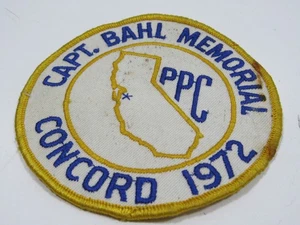 1972 Concord California Police Shoulder Patch  Capt. Bahl Memorial PPC #A3 - Picture 1 of 3