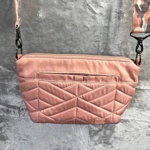 LUG Flare Crossbody Bag Quilted Blush Pink Padded Lightweight Travel Purse - Picture 1 of 10